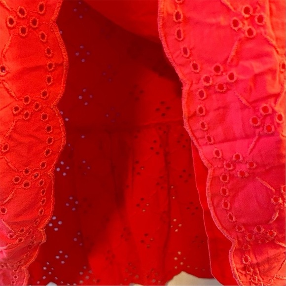 Loft Plus Size 14 eyelet flounce hem skirt Pink A-Line Ruffle Knee Length Skirt - Picture 4 of 10